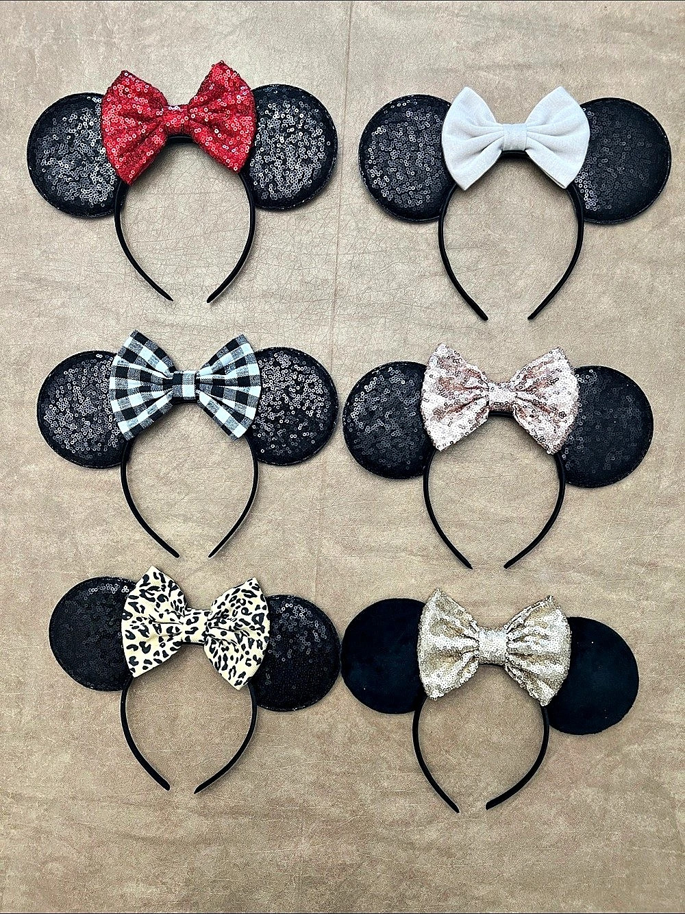 Disney Minnie Mouse Sequin Ears Headband Bundle 6 Pack Assorted